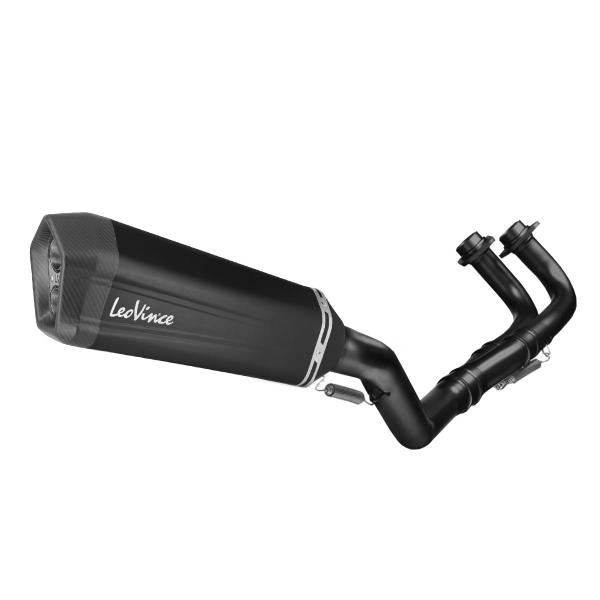 Leovince LV12 complete exhaust black steel racing Yamaha Tmax 560 2020-2024