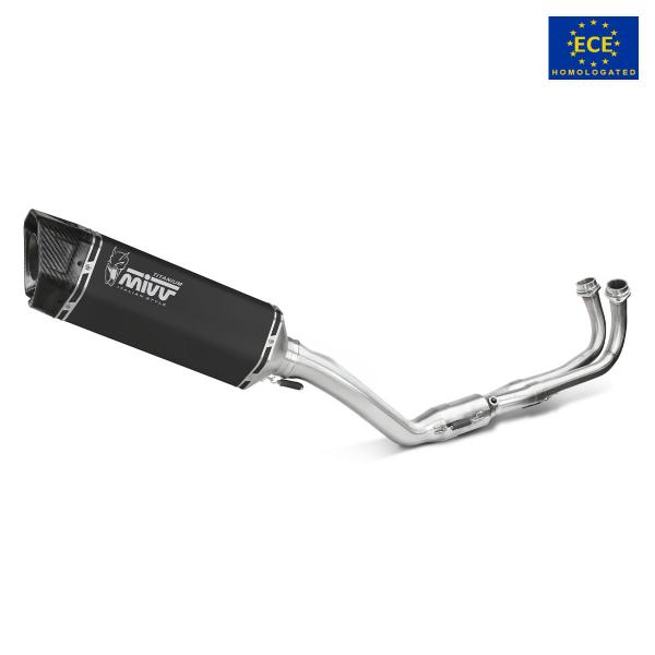 Scarico completo MIVV SR1 Acciaio Nero alto omologato Aprilia RS457 2024-2025