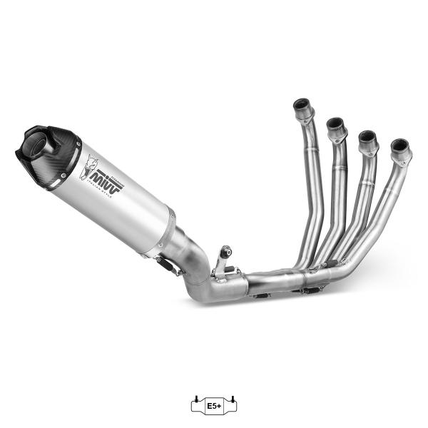 MIVV AK1 Black steel with carbon end cap Complete exhaust approved Honda CBR650R 2024-2025