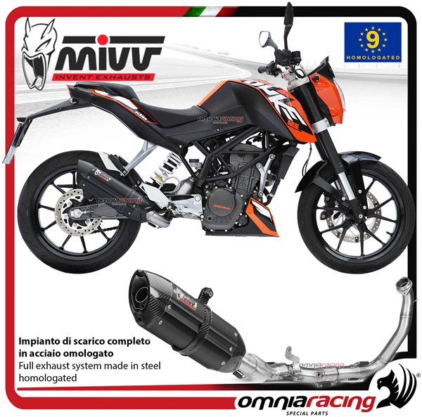 Scarico completo MIVV Suono Acciaio Nero omologato KTM Duke 125 2011-2016