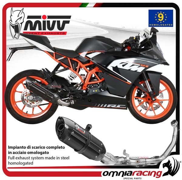 Scarico completo MIVV Suono Acciaio Nero omologato KTM RC125 2014-2016