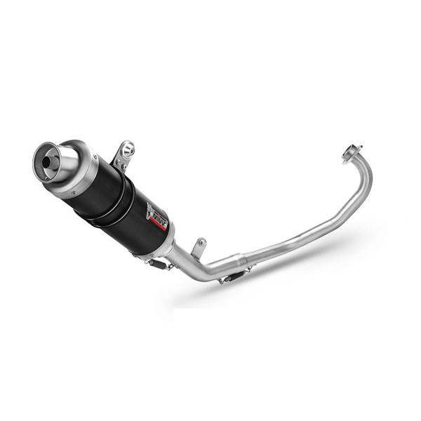 MIVV GP Black steel with carbon end cap Complete exhaust approved Keeway RKF125 2021-2024