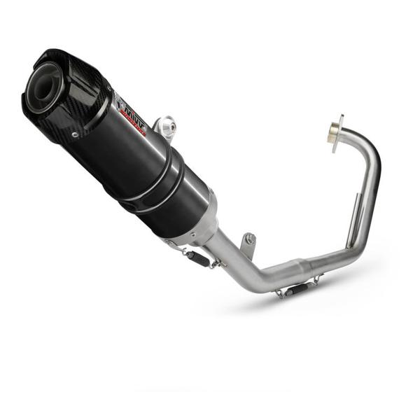 MIVV GP Black steel with carbon end cap Complete exhaust approved Yamaha R125 2008-2013