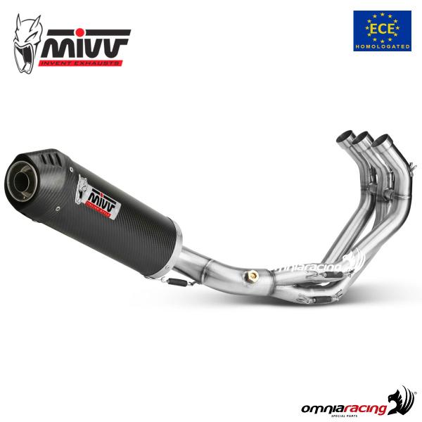 MIVV Oval Carbon with carbon end cap Complete exhaust approved Yamaha MT09 2013-2020