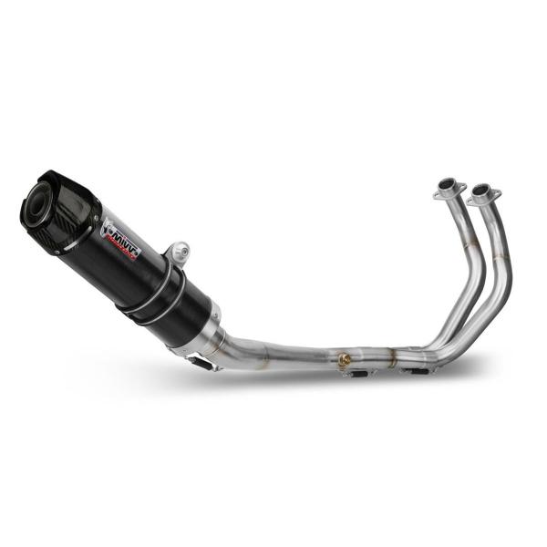 MIVV GP Black steel with carbon end cap high Complete exhaust approved Yamaha MT07 2014-2024