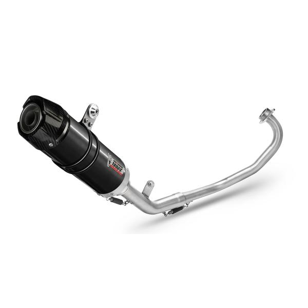 MIVV GP Black steel with carbon end cap Complete exhaust approved Yamaha MT125 2015-2019