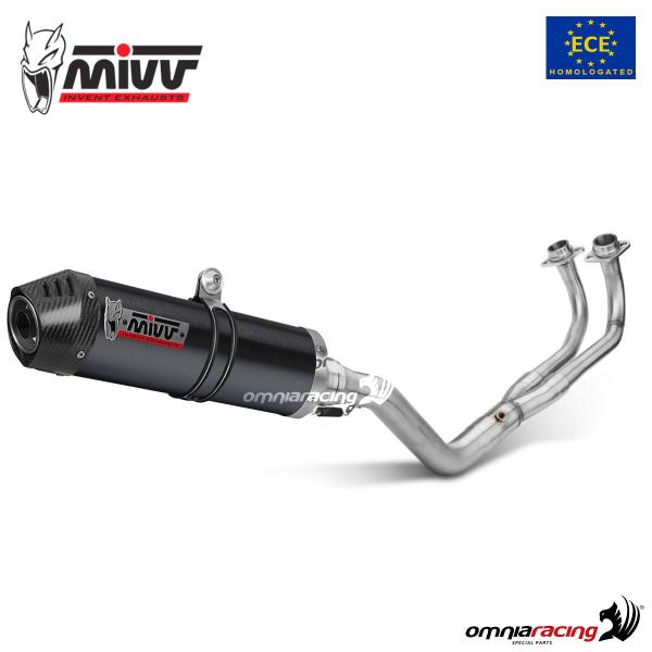 Scarico completo MIVV Oval Acciaio Nero fondello Carbonio omologato Yamaha Tmax 560 2022-2024