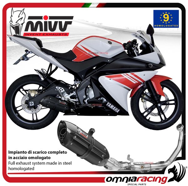 MIVV Suono Black steel Complete exhaust approved Yamaha R125 2014-2018