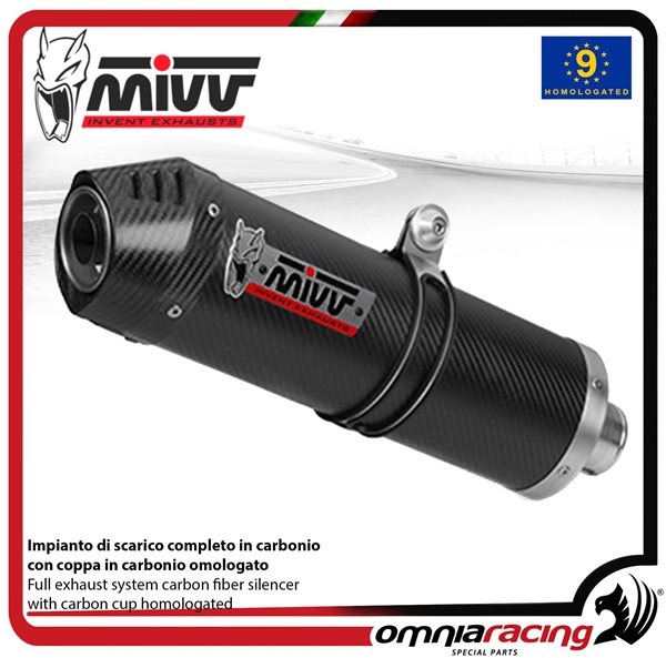 MIVV OVAL full exhaust system homologated 2x1 carbon for YAMAHA MT07 2014>