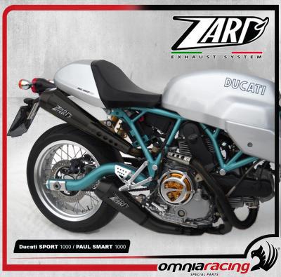 Impianto di scarico completo acciaio nero 2:2 Zard omologato per Ducati Paul Smart / Sport 1000
