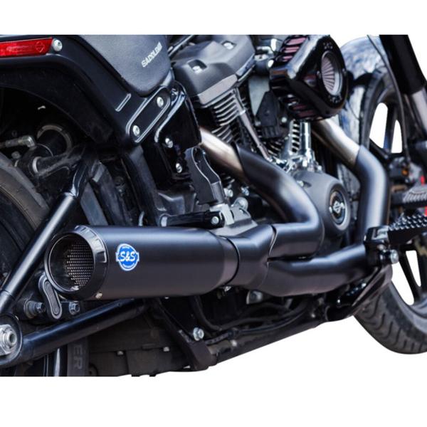 S&S black full exhaust Qualifier Harley Davidson FLDE1750 Softail Deluxe 107 ABS 2018-2020