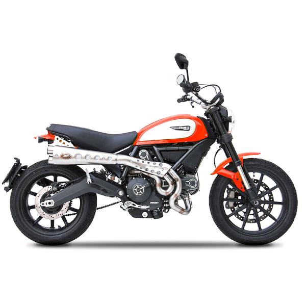 Scarico completo alto ZARD LTD Acciaio spazzolato Racing Ducati Scrambler 800 2015-2019