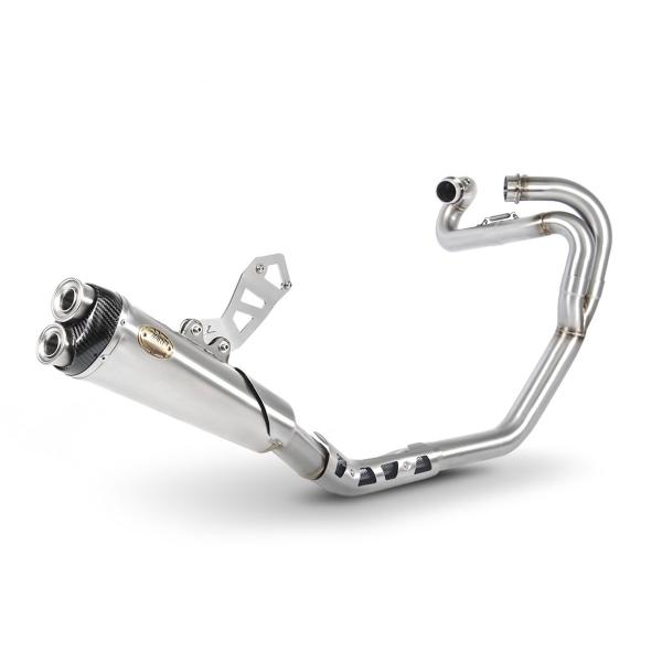 ZARD steel Full exhaust approved carbon end cap Triumph Scrambler 1200 2021-2023