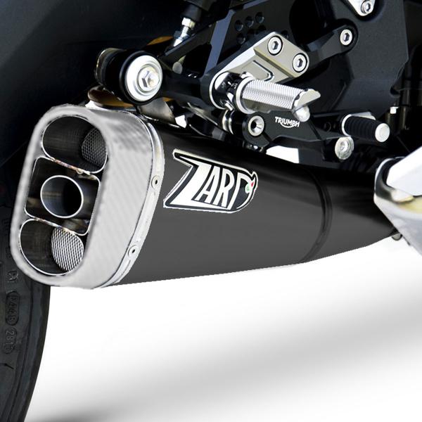 Scarico completo ZARD SHORT Acciaio nero Racing Triumph Daytona 675 2013-2016