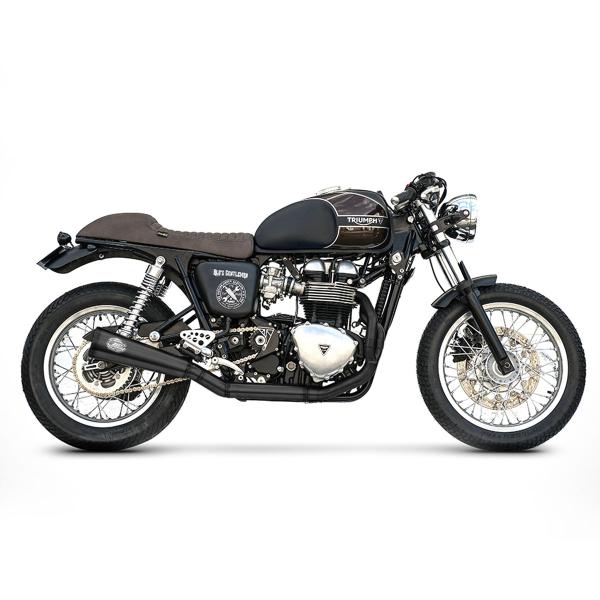 ZARD BAD CHILD black steel Full exhaust Racing Triumph Bonneville T100 Carb/ie 2001-2016