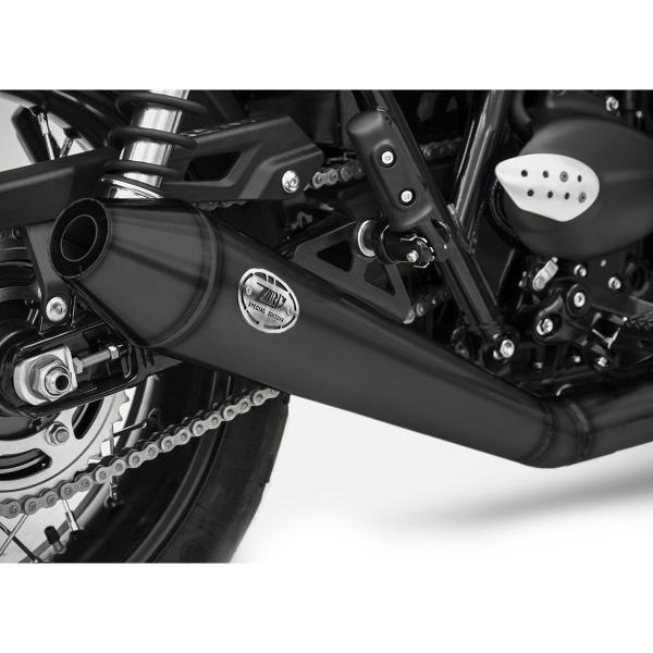 ZARD CONICAL LM black steel Full exhaust Racing Triumph Scrambler 900 2017-2023