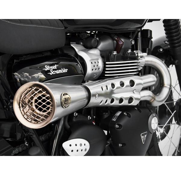 Scarico completo ZARD TIGER70 Acciaio Racing fondello bronzo Triumph Scrambler 900 2017-2023