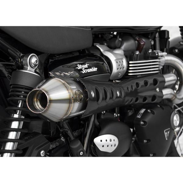ZARD CONICAL HM black & black heat shield steel Full exhaust Racing Triumph Scrambler 900 2017-2023