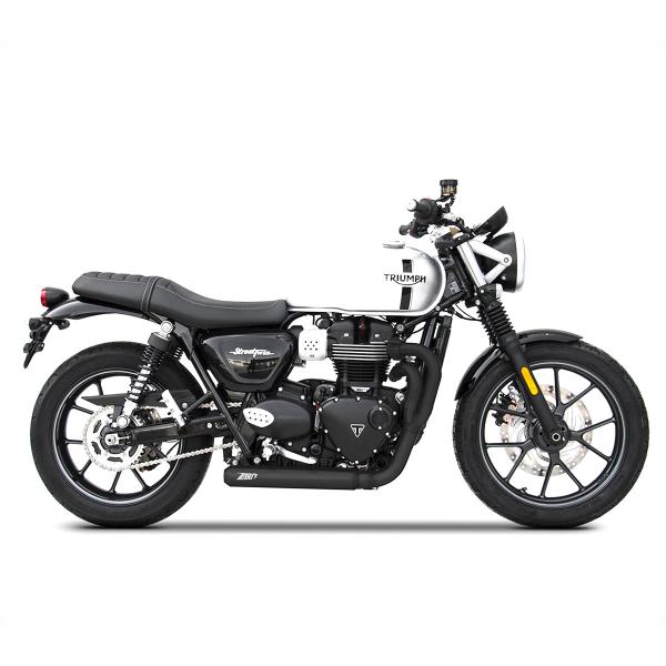 ZARD CROSS black steel Full exhaust Racing Triumph Speed Twin 900 2016-2023