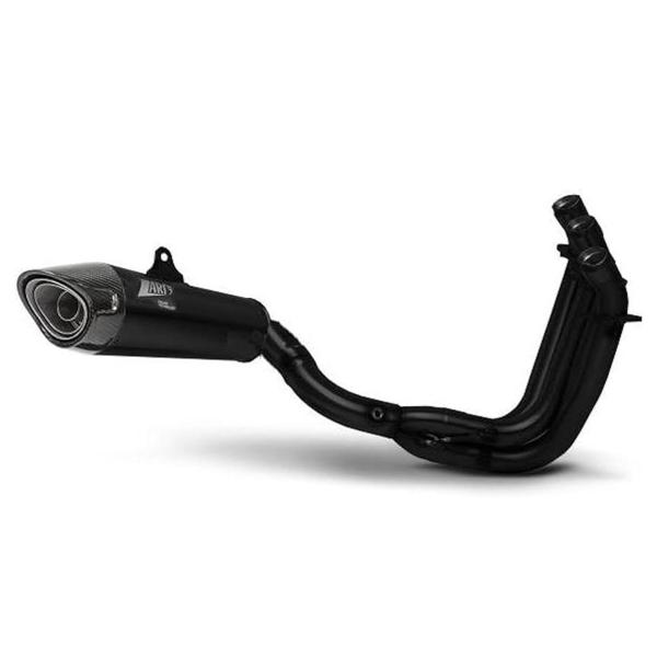 ZARD black titanium Full exhaust Racing carbon end cap Triumph Trident 660 2021-2023