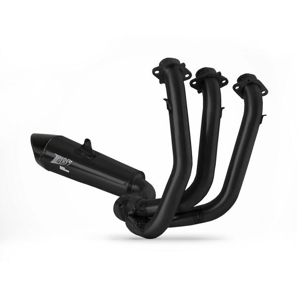 ZARD black steel Full exhaust approved carbon end cap Triumph Tiger Sport 660 2021-2023