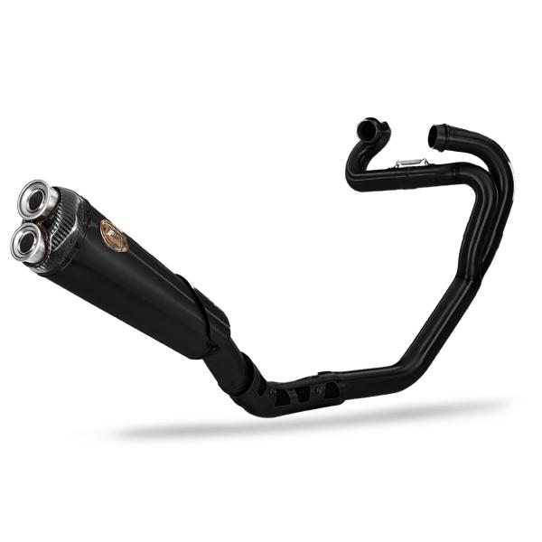 ZARD black steel Full exhaust Racing carbon end cap Triumph Scrambler 1200 2024-2025