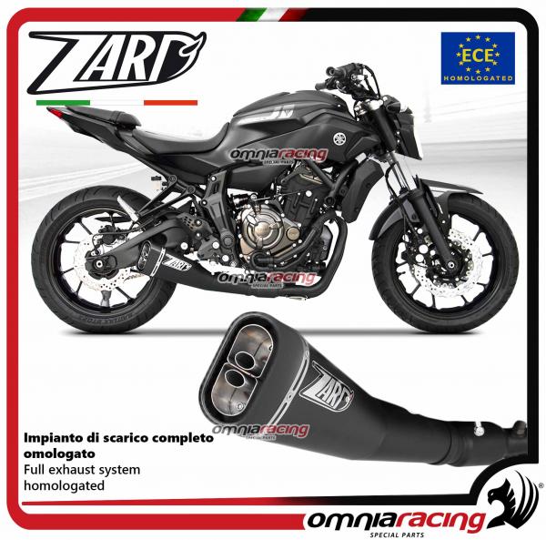 Zard impianto di scarico completo in acciaio nero omologato EURO4 per Yamaha MT07 2018>2020