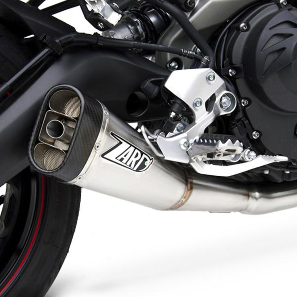ZARD steel Full exhaust approved carbon end cap Yamaha MT09 2013-2016