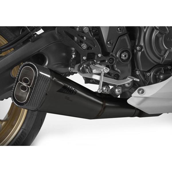 ZARD black steel Full exhaust Racing carbon end cap Yamaha R7 2021-2023