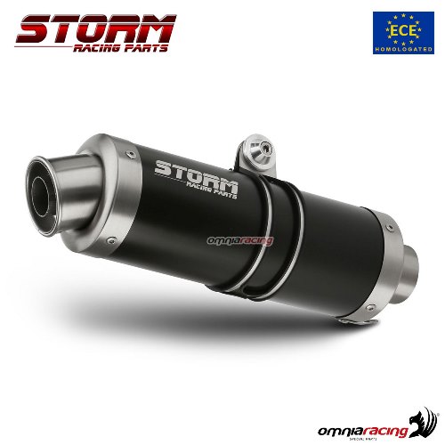 Homologated Storm GP black steel exhaust for Suzuki GSR750 2011>2016
