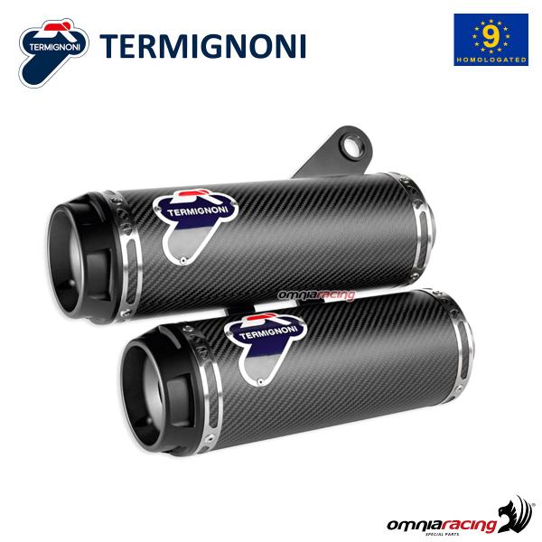 Termignoni D145 Slip-on Exhaust System Carbon Homologated for Ducati Monster 1200R 2014>2016