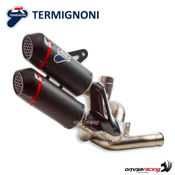 Terminale scarico Termignoni acciaio nero racing Ducati Monster 937 2021-2023