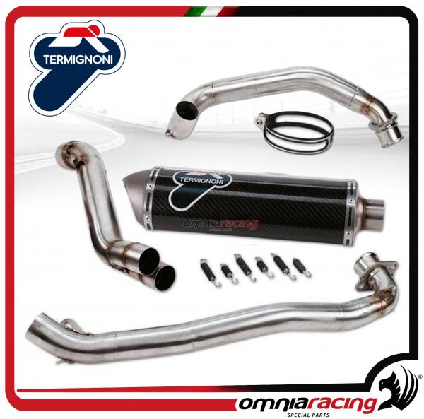 Termignoni D094 impianto completo 2 in 1 terminale scarico carbonio Ducati Hypermotard 1100 07>13