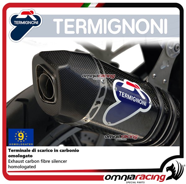 Termignoni RELEVANCE carbon fiber exhaust slip-on homologated for BMW R1200GS 2013>2016