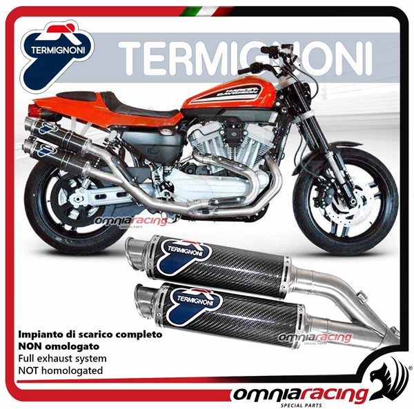 Termignoni ROUND full exhaust system in carbon racing for Harley Davidson XR1200R