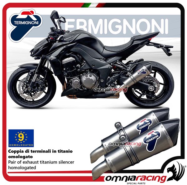 Termignoni CONICAL coppia di terminali di scarico in titanio omologato per Kawasaki Z1000 2010>2014