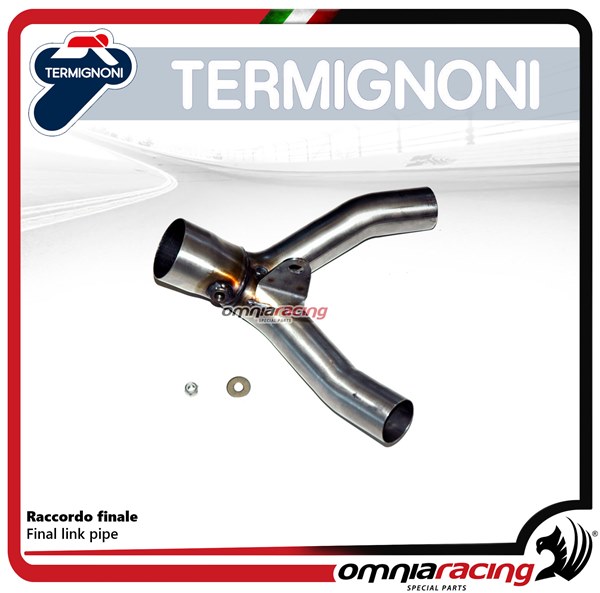 Termignoni final racing link pipe in steel without catalyst for Suzuki GSXR1000 2007>2008