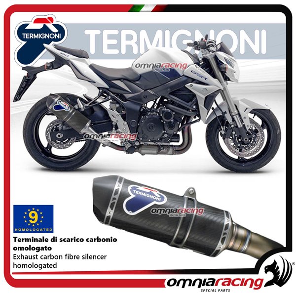 Termignoni RELEVANCE carbon fiber exhaust slip-on homologated for Suzuki GSR750 2011>2016