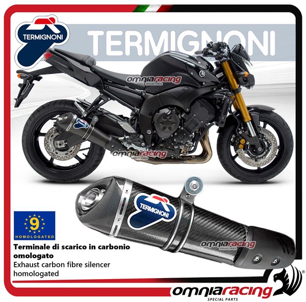 Termignoni CONICAL carbon fiber exhaust slip-on homologated for Yamaha FZ8