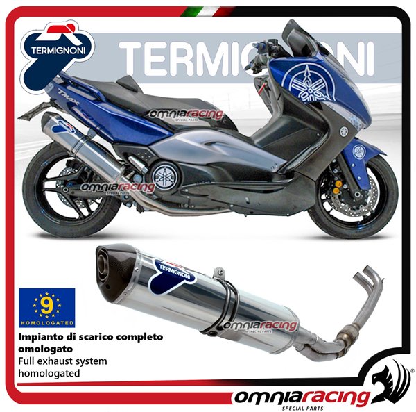 Termignoni RELEVANCE impianto scarico completo acciaio omol. Yamaha Tmax 500 2001>2003/2008>2011