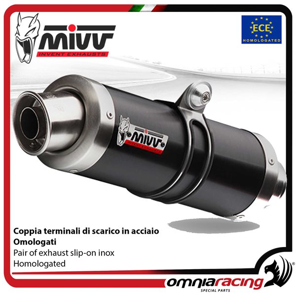 Coppia Scarichi MIVV GP Acciaio Nero omologato Triumph Speed Triple 1050 R/S/RS 2016-2017