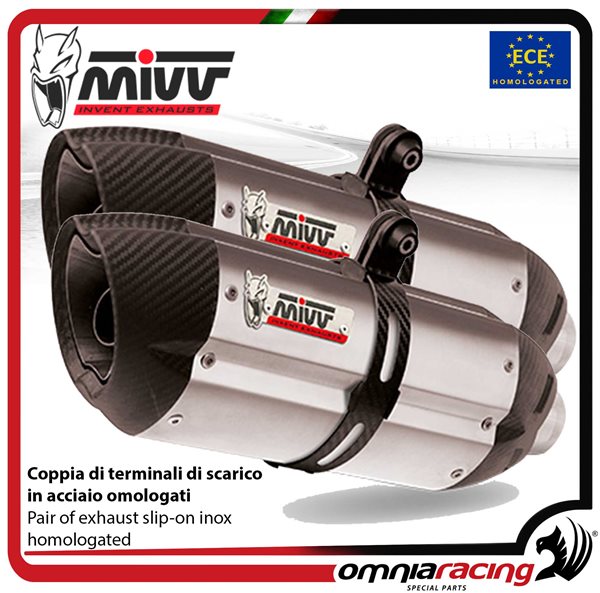 Coppia Scarichi MIVV Suono Acciaio omologato Triumph Speed Triple 1050 R/S/RS 2016-2017