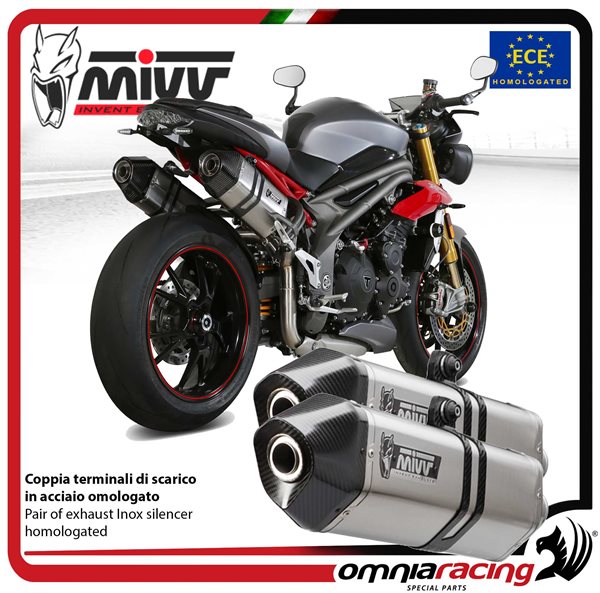 Coppia Scarichi MIVV Speed Edge Acciaio omologato Triumph Speed Triple 1050 R/S/RS 2016-2017