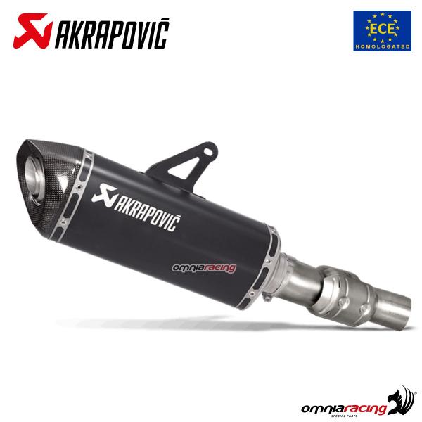 Terminale di scarico Akrapovic omologato in titanio nero per Ducati Monster 1200 / 821 2014>2016