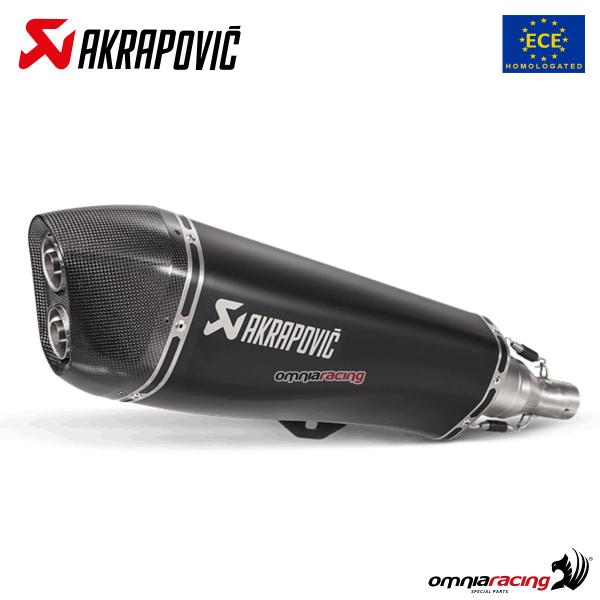 Akrapovic exhaust approved black steel slip-on Piaggio MP3 500/LT 2017-2020