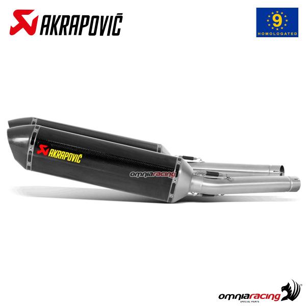 Akrapovic pair of exhaust approved carbon fibre slip-on Suzuki GSXR1300 Hayabusa 2008-2017