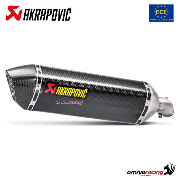 Akrapovic exhaust approved carbon fibre slip-on Suzuki SV650 2017-2025