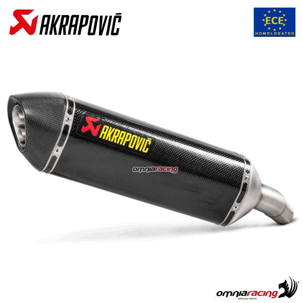 Akrapovic exhaust approved carbon fibre slip-on Suzuki GSXS750 2017-2020