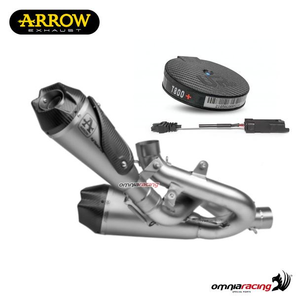 Arrow scarico Works in full titanio racing con centralina UPMAP e cavo E4 per Ducati Panigale V4 18>