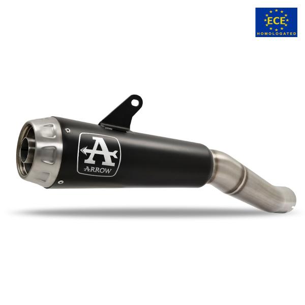 Terminale di scarico Arrow Pro Race omologato in acciaio nero per KTM 1290 SuperDuke R 2020>